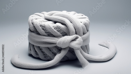 White knitted fabric on a white background.