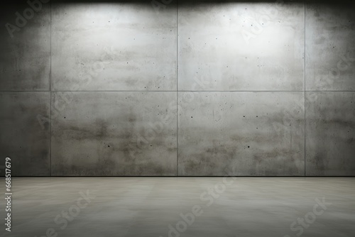 An abstract background image features a concrete wall with a smooth surface, providing a minimalist and industrial backdrop for creative content. Photorealistic illustration © DIMENSIONS