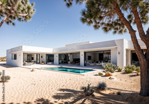 Minimalist White Villa: Modern Desert Oasis © Eliane