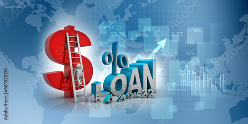 3d rendering American business loan concept