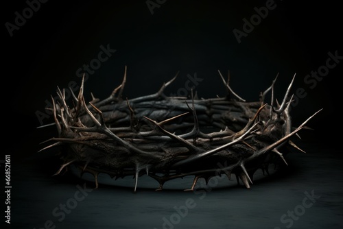 Iconic Crown thorns ancient. Easter cross. Generate Ai