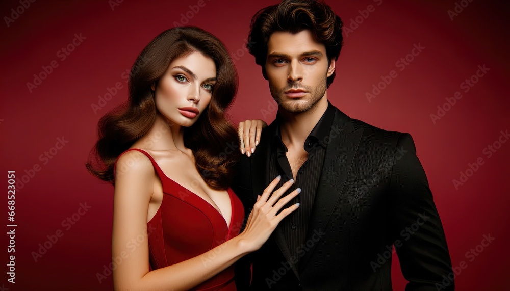 Romantic Elegance. A Beautiful Couple Embracing Love and Style Romantic Elegance. A Beautiful Couple Embracing Love and Style