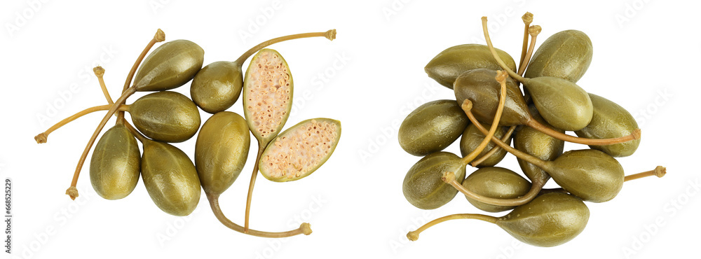 Foto Capers isolated on white background
