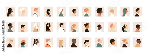 Collection of various age group human icons.
