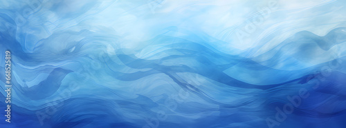 Ethereal blue abstract wallpaper background mimicking fluid waves and serene oceanic depths. 16:10 wide ratio