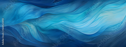 Ethereal blue abstract wallpaper background mimicking fluid waves and serene oceanic depths. 16:10 wide ratio