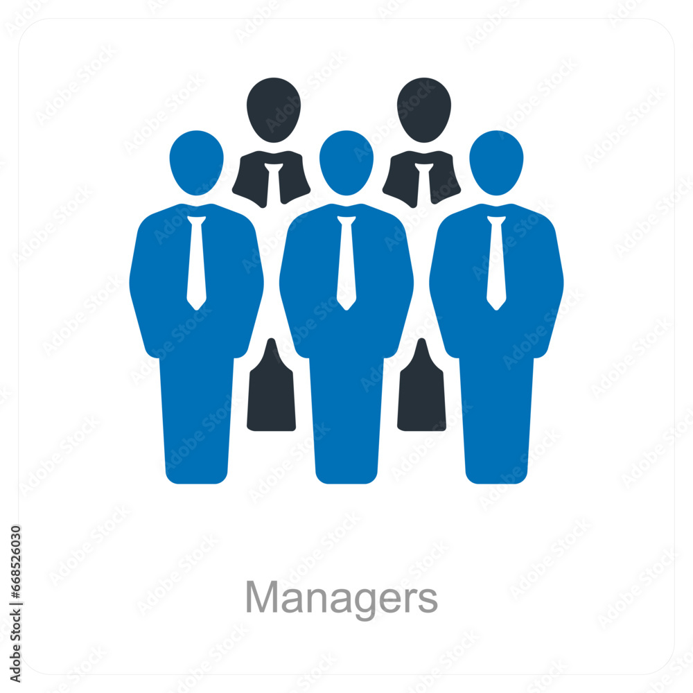Managers and group icon concept Managers and group icon concept