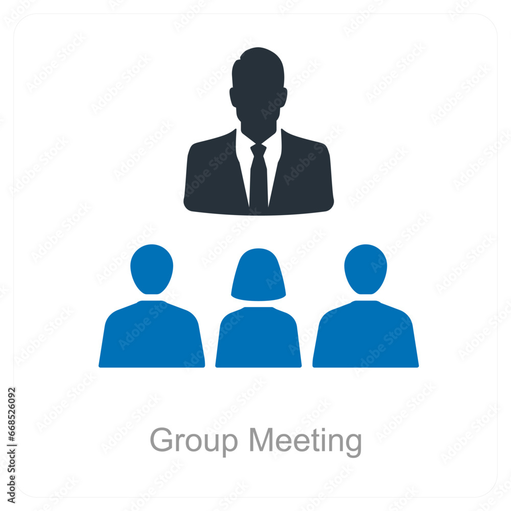 Group Meeting conference and icon concept Group Meeting conference and icon concept