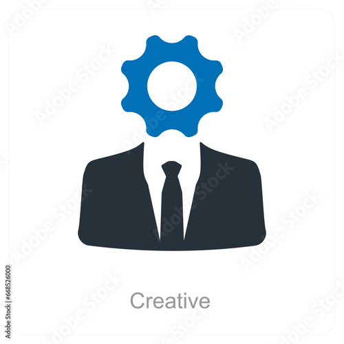 Creative and business management icon concept