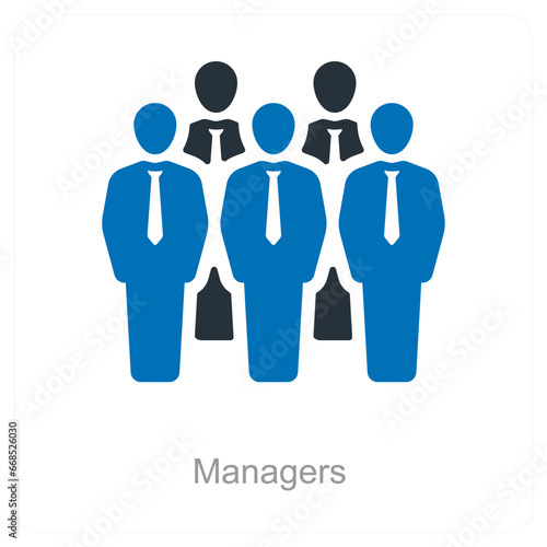 Managers and group icon concept