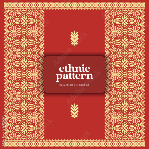 Tenun Indonesia Melayu Riau Pattern weaving background