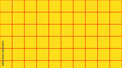 Yellow and red squared paper plaid background
