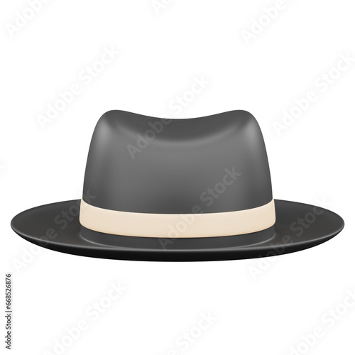 Hat 3d icon illustration with transparent background