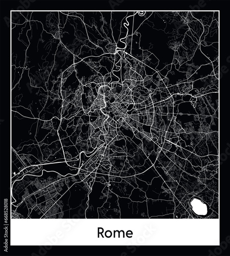 Photography Minimal city map of Rome (Italy Europe)