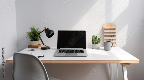 modern interior with laptop