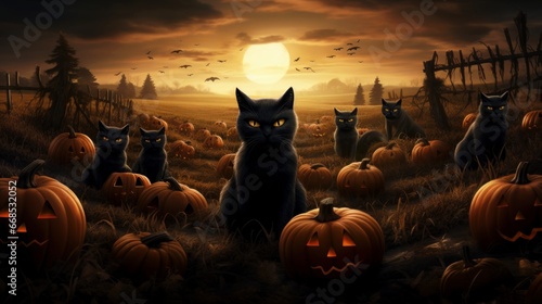 halloween gatti neri photo