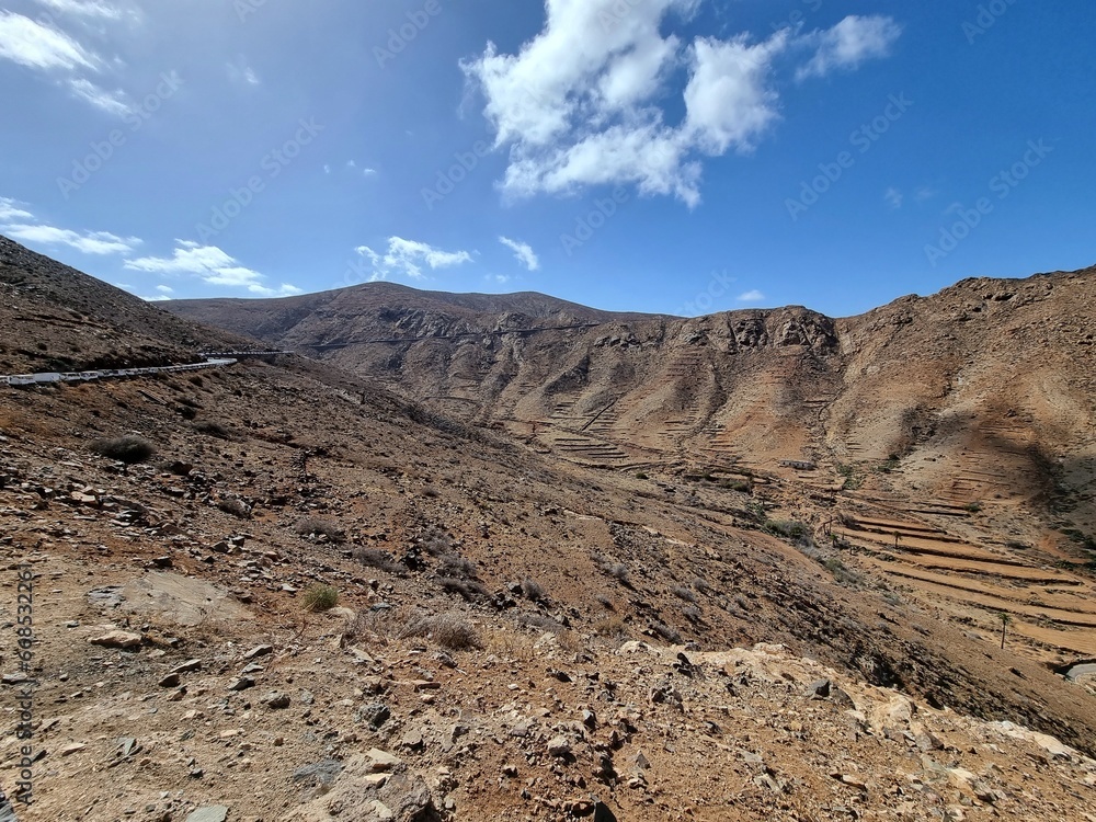 An expedition through the desert mountains of one of the Canary Islands, Fuerteventura