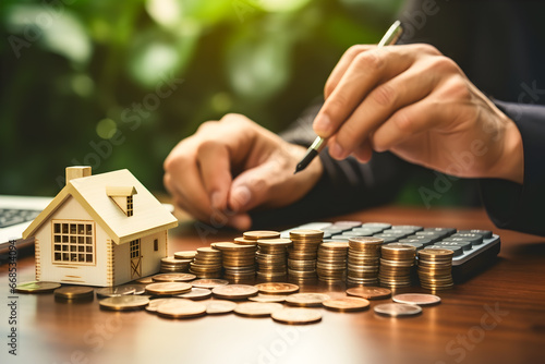 concept of real estate, mortgage, savings, loan for new home