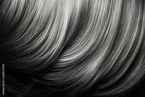 texture made of shiny hair and bristles. black and white photo.