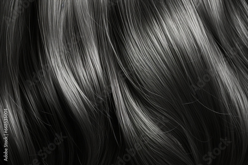 texture made of shiny hair and bristles. black and white photo. photo