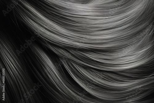 texture made of shiny hair and bristles. black and white photo.