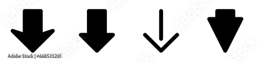 down arrow icon set, down arrow symbol