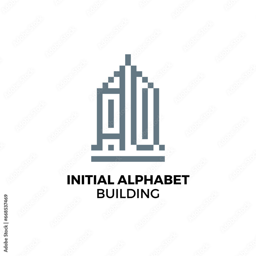 Initial logo letter A alphabet building
