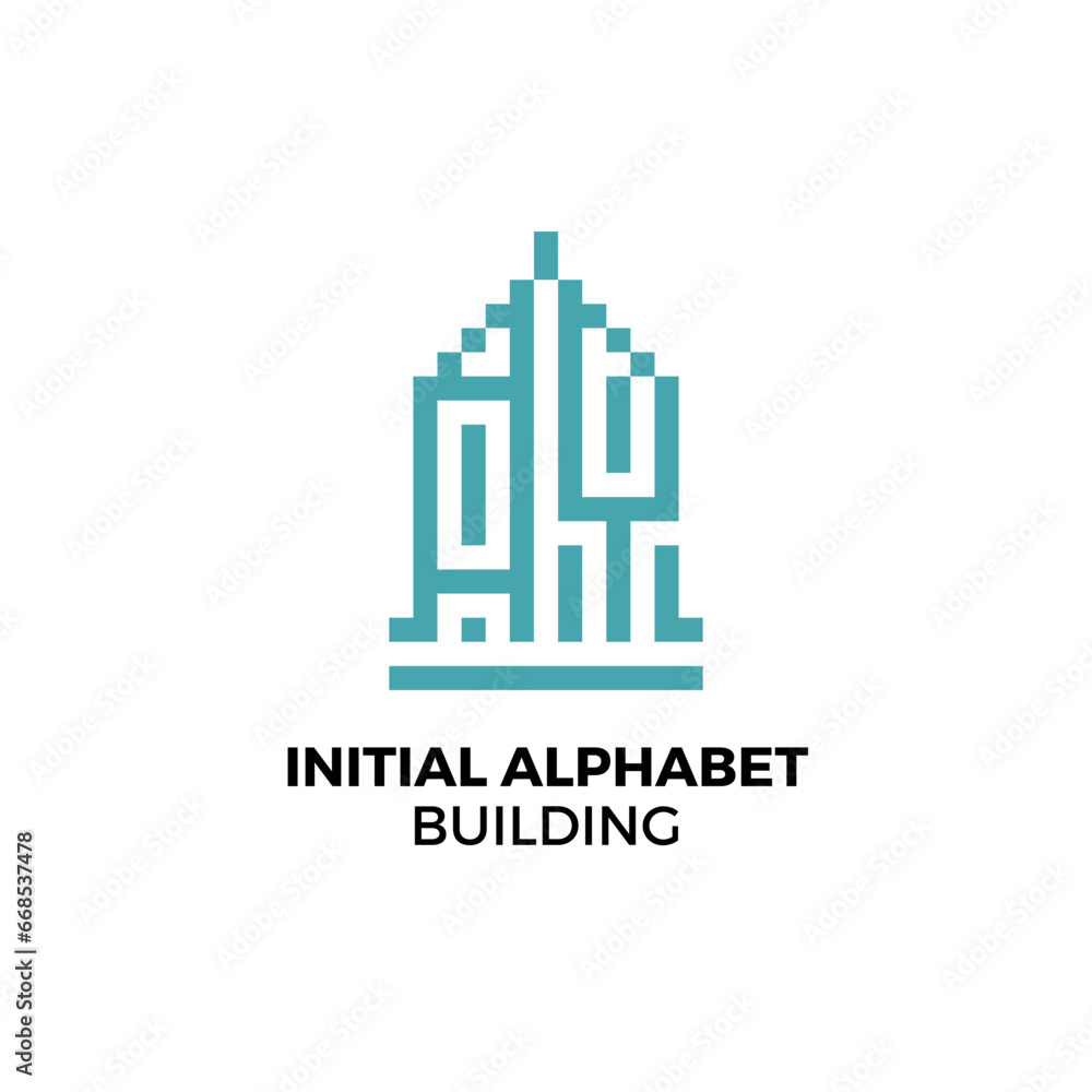 Initial logo letter AY alphabet building