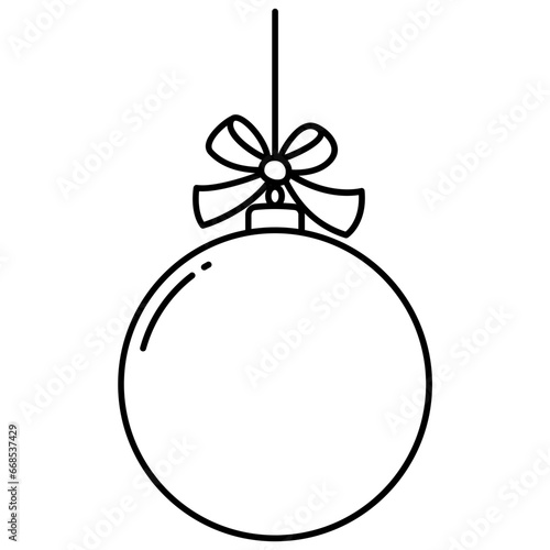 Christmas balls thin line icon. Christmas ball outline decoration.