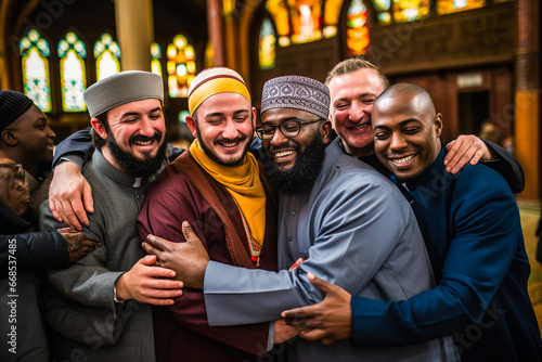 Réunion de fraternité avec des représentants de différentes religions photo