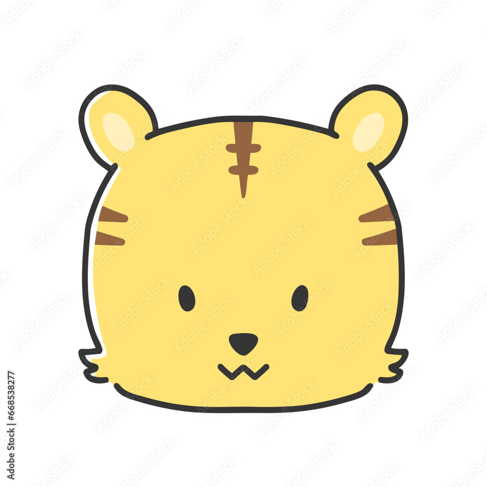 かわいいトラの顔のイラスト かわいいトラの顔のイラスト