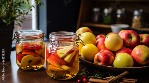 Homemade fruit tea apples