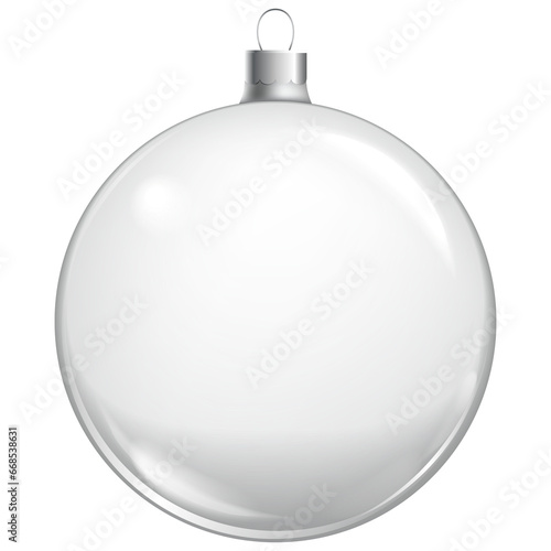Christmas glass ball. Xmas ball realistic decoration background.