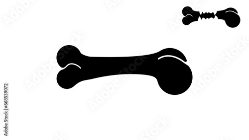 dog bone, black isolated silhouette