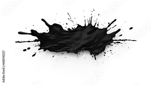 black liquid splash isolated on white background