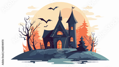 Halloween Flattened Colorful Illustration