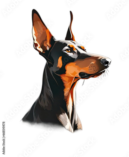 Doberman Pinscher Clipart png dog clipart printable Doberman Pinscher head transparent illustration  300 dpi tshirt  mug  stickers  tumbler