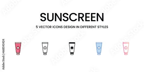 Sunscreen icon. Suitable for Web Page, Mobile App, UI, UX and GUI design.