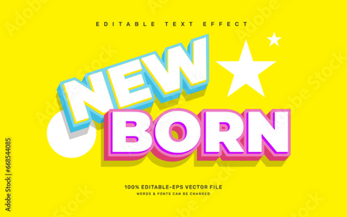 New born editable text effect template