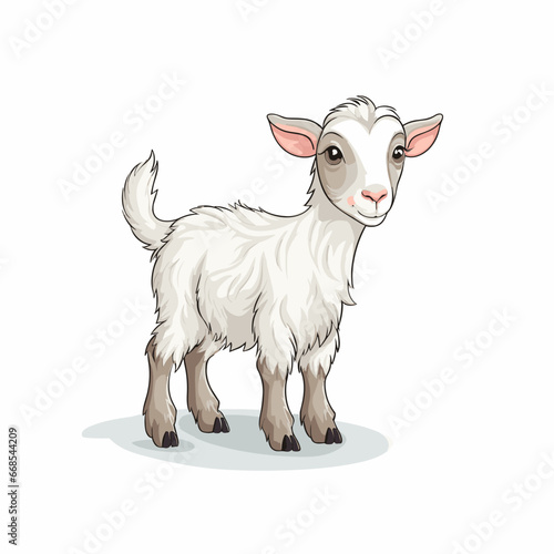 Goat hand-drawn illustration. Goat. Vector doodle style cartoon illustration