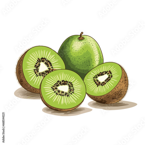 Kiwi hand-drawn illustration. Kiwi. Vector doodle style cartoon illustration
