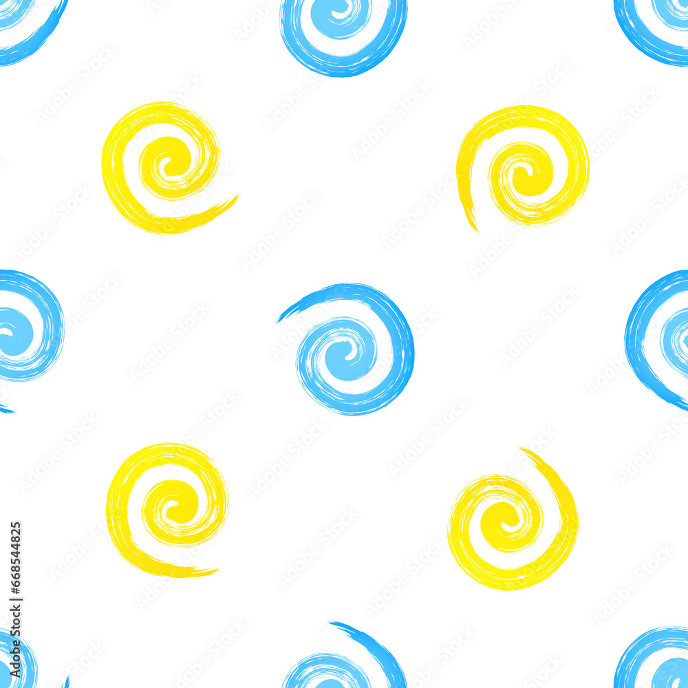 seamless pattern swirl brush line blue and yellow gradient color transparent background no people. seamless pattern swirl brush line blue and yellow gradient color transparent background no people.