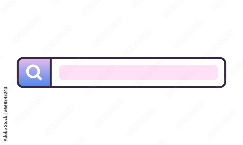 Vector illustration of search bar on white background