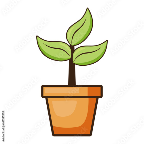 Vector potted plant vector icon design colorful flat icon