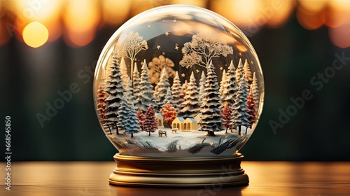 Christmas Snow globe. Christmas snow globe. Generative AI