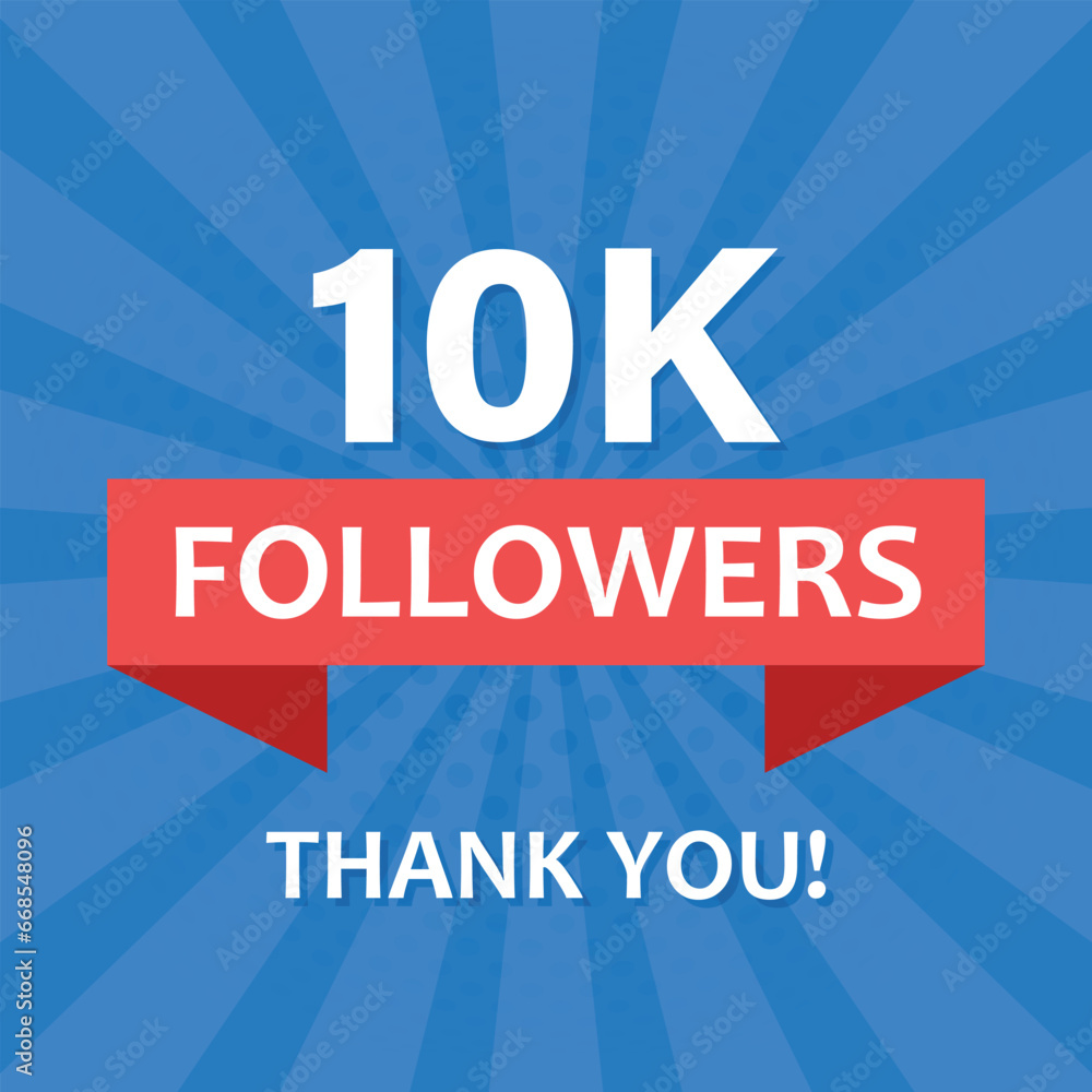 Thank you 10000 followers icon in flat style. Subscription amount vector illustration on isolated background. 10k follower sign business concept. Thank you 10000 followers icon in flat style. Subscription amount vector illustration on isolated background. 10k follower sign business concept.