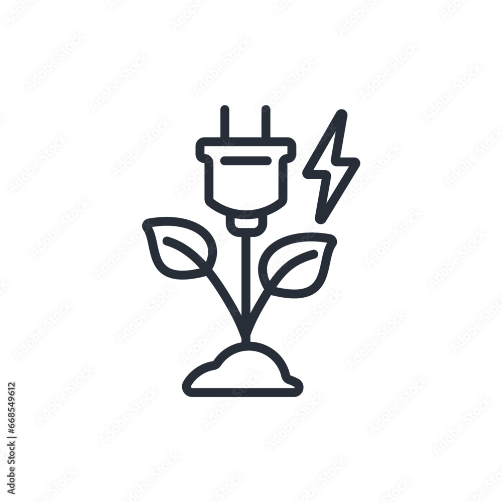 green energy icon. vector.Editable stroke.linear style sign for use web design,logo.Symbol illustration green energy icon. vector.Editable stroke.linear style sign for use web design,logo.Symbol illustration