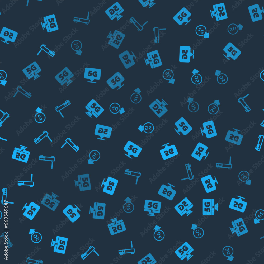 Set Monitor with 5G network, Location, and Router and wi-fi signal on seamless pattern. Vector Set Monitor with 5G network, Location, and Router and wi-fi signal on seamless pattern. Vector