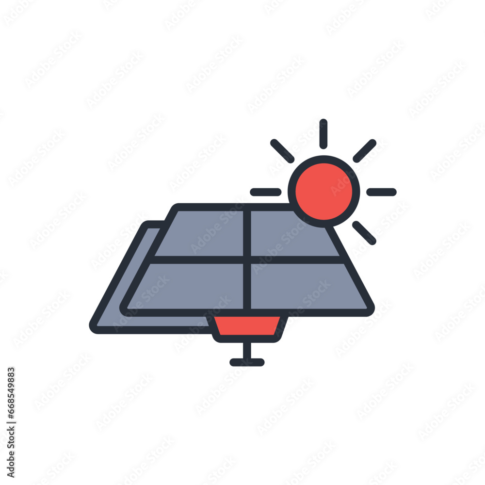 solar panels icon. vector.Editable stroke.linear style sign for use web design,logo.Symbol illustration solar panels icon. vector.Editable stroke.linear style sign for use web design,logo.Symbol illustration