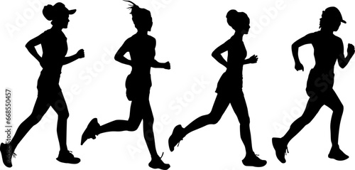 silhouette running woman